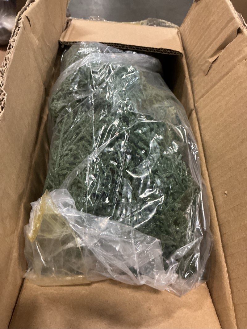 Condition photo showing Good Condition for christmas cedar garland realistic with lights - cypress decorations 12ft for mantle lighted faux pine garlands for xmas home decoration indoor stairs railing fireplace 12 ft outdoor prelit door decor 12 ft 1