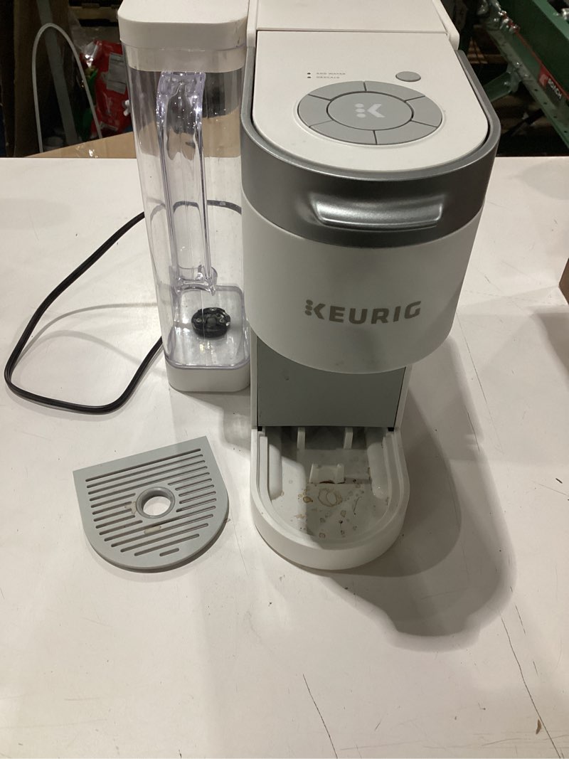 Condition photo showing As Is for **untested** keurig k-supreme single serve k-cup pod coffee maker, multistream technology, 4 brew sizes, 66oz dual-position removable reservoir, white white coffee maker