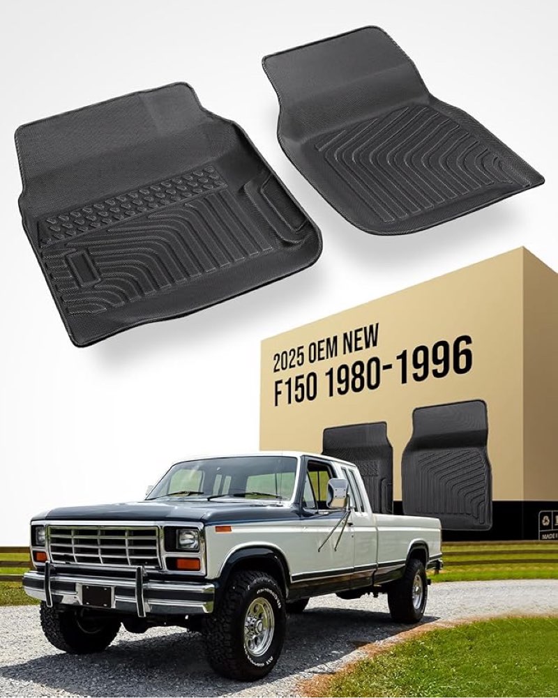 all weather floor mats for ford f-150/bronco 1980-1996, for ford f-250/f350 1980-1997, for ford bronco/f150 accessories 1980-1996, for ford f-250/f-350 accessories 1980-1997