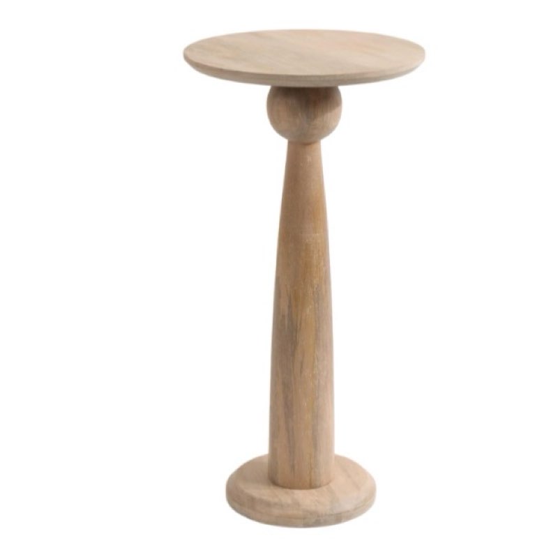 Kate and Laurel Jakob Modern Wooden Round Side Table, 12 x 24, Light Natural, Circle Pedestal Table for Use as Bedroom Nightstand, Indoor Plant Stand, or Decorative Living Room Table