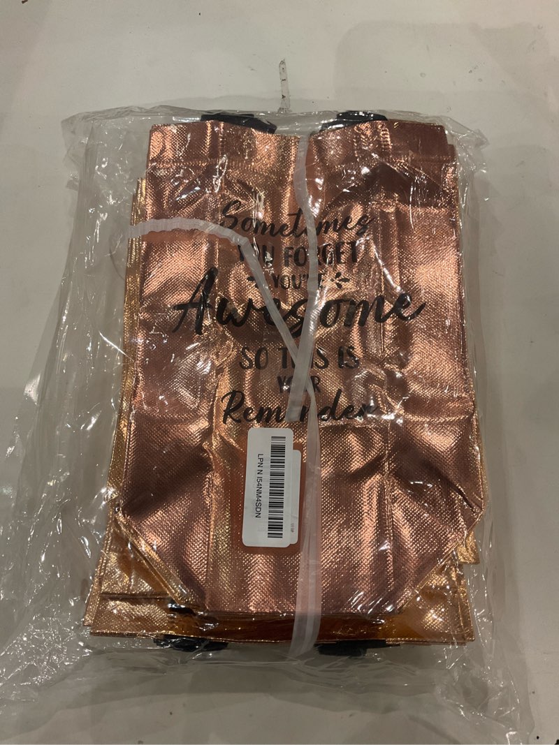 Condition photo showing New/Like New for 36 Pcs Thank You Reusable Gift Bags Employee Appreciation Gift Bags Sometimes You Forget You're Awesome Team Appreciation Gift for Employee Teacher Student Coworker Secretary Assistant Gift(Rose Gold) Rose Gold 1 Count (Pack of 36)
