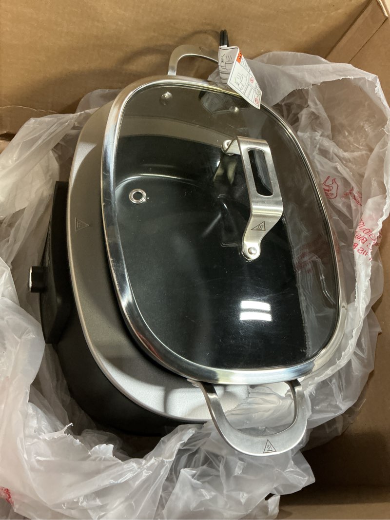 Condition photo showing As Is for Ninja® 12-in-1 PossibleCooker™ PLUS | 8.5-qt - Sous Vide & Proof Multi-Cooker | Slow Cooker, Dutch Oven & More | Glass Lid & Integrated Spoon | Nonstick | Oven Safe Pot to 500°F | Black | MC1010 Black 8.5 Quarts