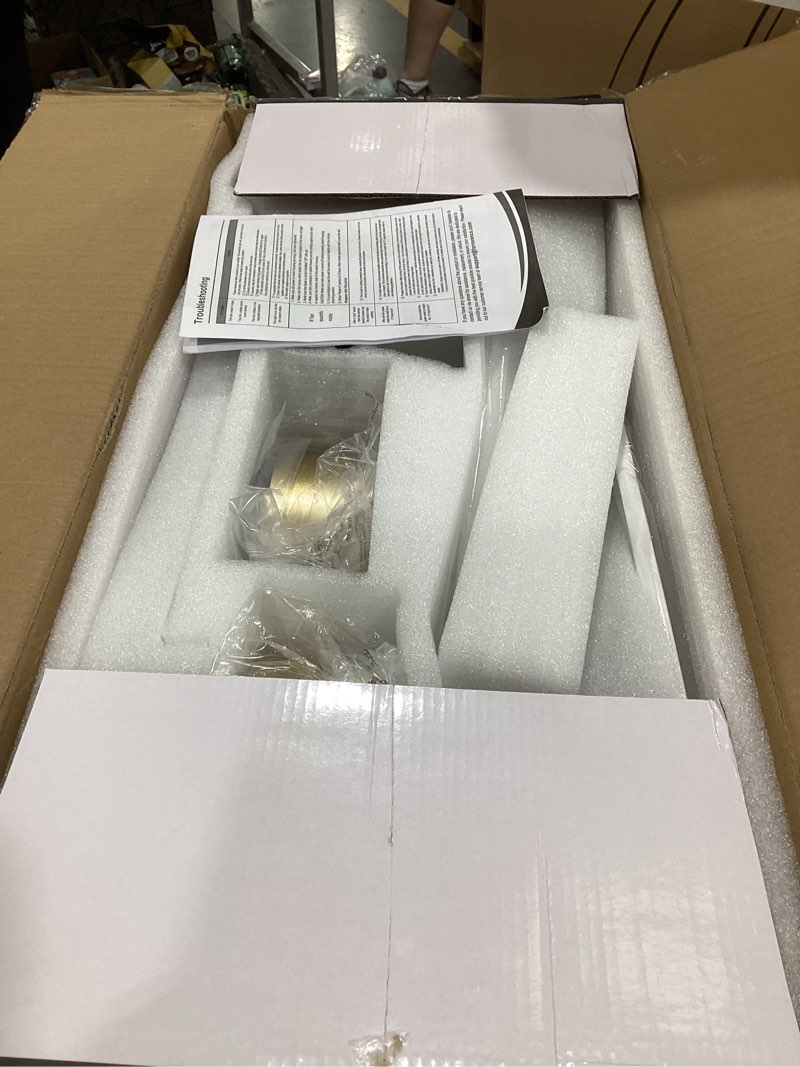 Condition photo showing New/Like New for white and gold ceiling fans with lights remote control, 52 inch modern gold ceiling fan etl listed, 3 downrods, 3 blades gold fan reversible quiet dc motor, timer, 6-speed for outdor patio bedroom white and gold 52 inch