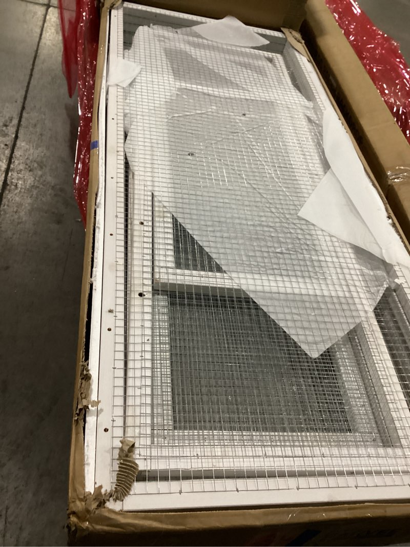 Condition photo showing Good Condition for 70" large outdoor catio cat enclosure, wood cat patio with waterproof uv-resistant roof, cats shelter with 5 platforms and 2 resting box, and secure rust-proof wire for backyard or patio
