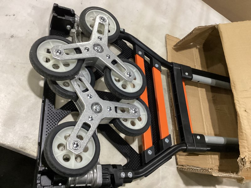 Condition photo showing Good Condition for upgraded stair climbing cart, 280lbs heavy duty folding hand truck dolly, folding shopping cart, portable personal stair climbing dolly with bag for moving, luggage, groceries, travel, office