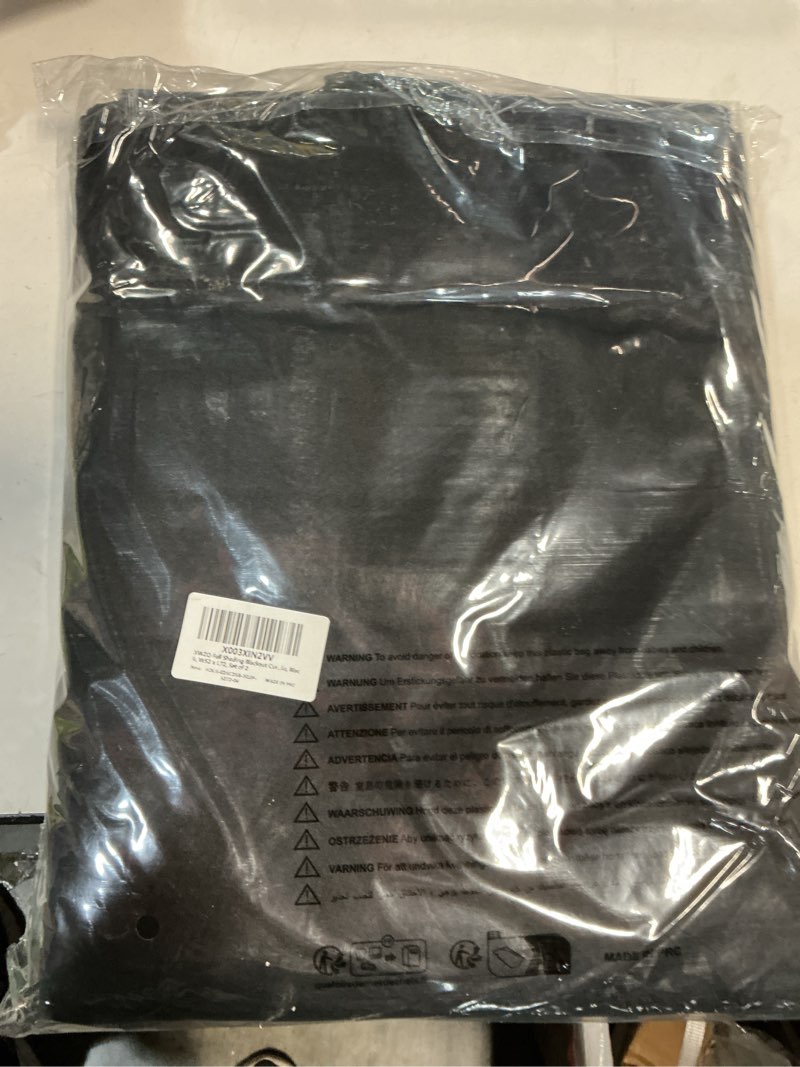 Condition photo showing New/Like New for XWZO Full Shading Blackout Curtains 72 Inches Length - Heat and Light Blocking Rod Pocket & Back Tab Window Drapes with Black Liner Backing for Bedroom Sewn with Tiebacks, Black, W52 x L72, Set of 2 52"W x 72"L (Pack of 2) Black