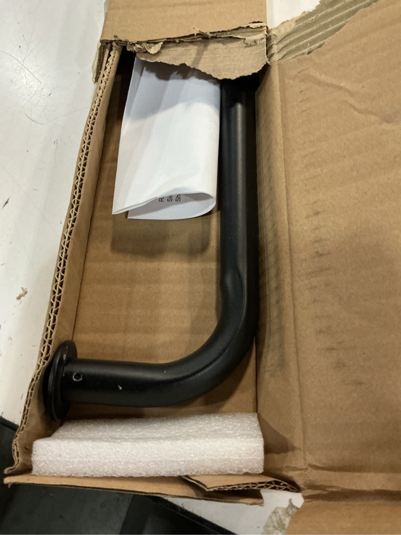 Condition photo showing Good Condition for room darkening curtain rod, wrap around design, extra-thick 1-inch diameter single drapery rod, extendable metal rod set for the blackout curtains and sheer (matte black, 48-84") 48-84" matte black