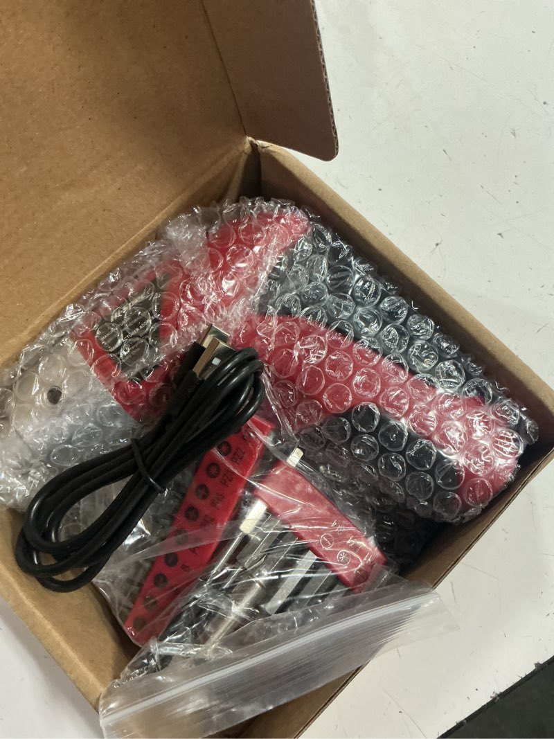 Condition photo showing Good Condition for hi-spec small electric screwdriver, mini drill set, rechargeable 3.6v cordless screwdriver with 26 driver bits, power tool for small projects & home use, red