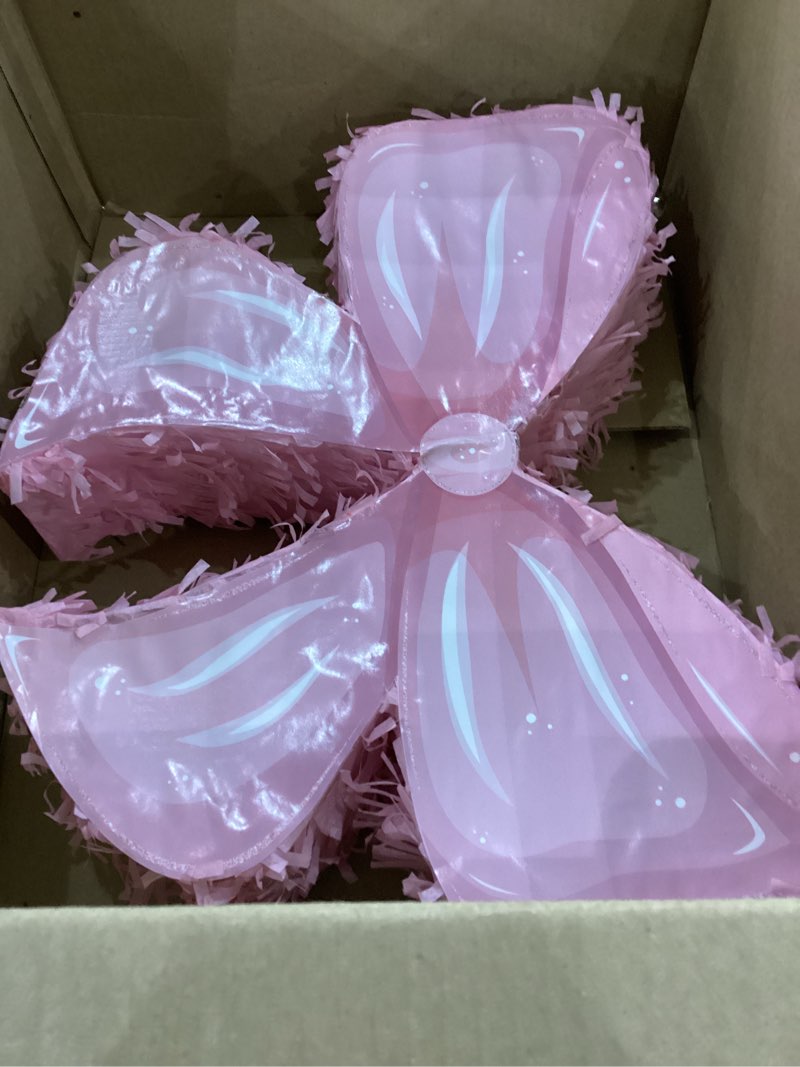Number 1 Pinata Pink One Piñata with Bow 1st Birthday Decorations with Stick Blindfold for Girls Birthday Decoration Anniversary Supplies