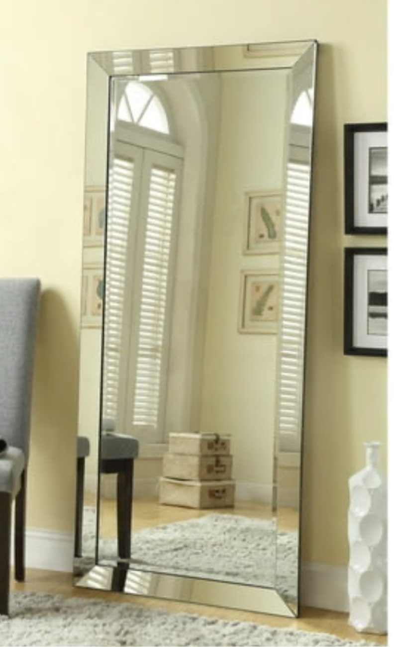 Rectangular Floor Mirror Silver