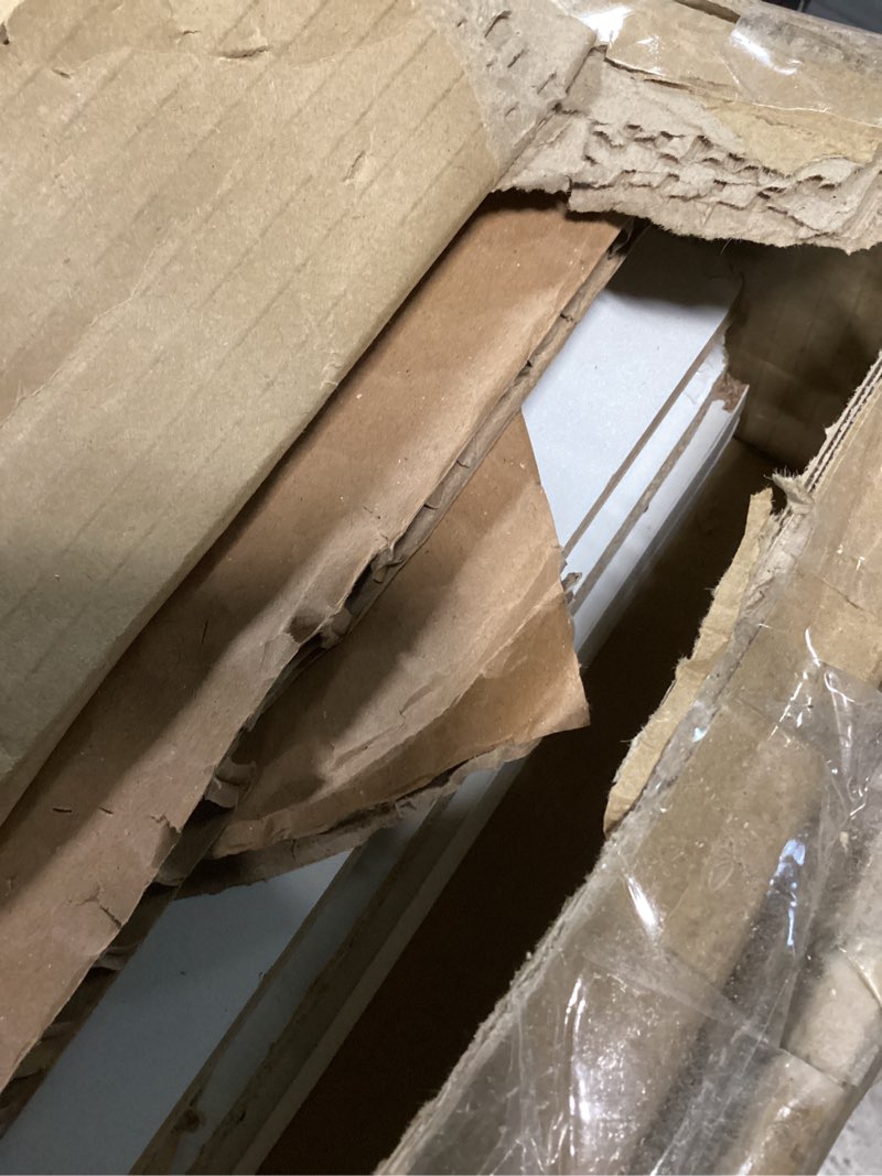 Condition photo showing As Is for Amazon Basics 7 Cube Organizer Bookcase Shelf, Storage for Home and Office, 9.25"D x 19.49"W x 41.73"H, White White 9.3 D x 19.5 W x 41.8 H in