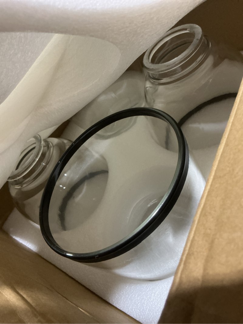 Condition photo showing Good Condition for clear glass bell shade with black trim – 1.65" fitter opening – replacement for chandeliers, wall sconces, vanity & ceiling lights – classic home lighting decor, 4 pack clear glass with black trim
