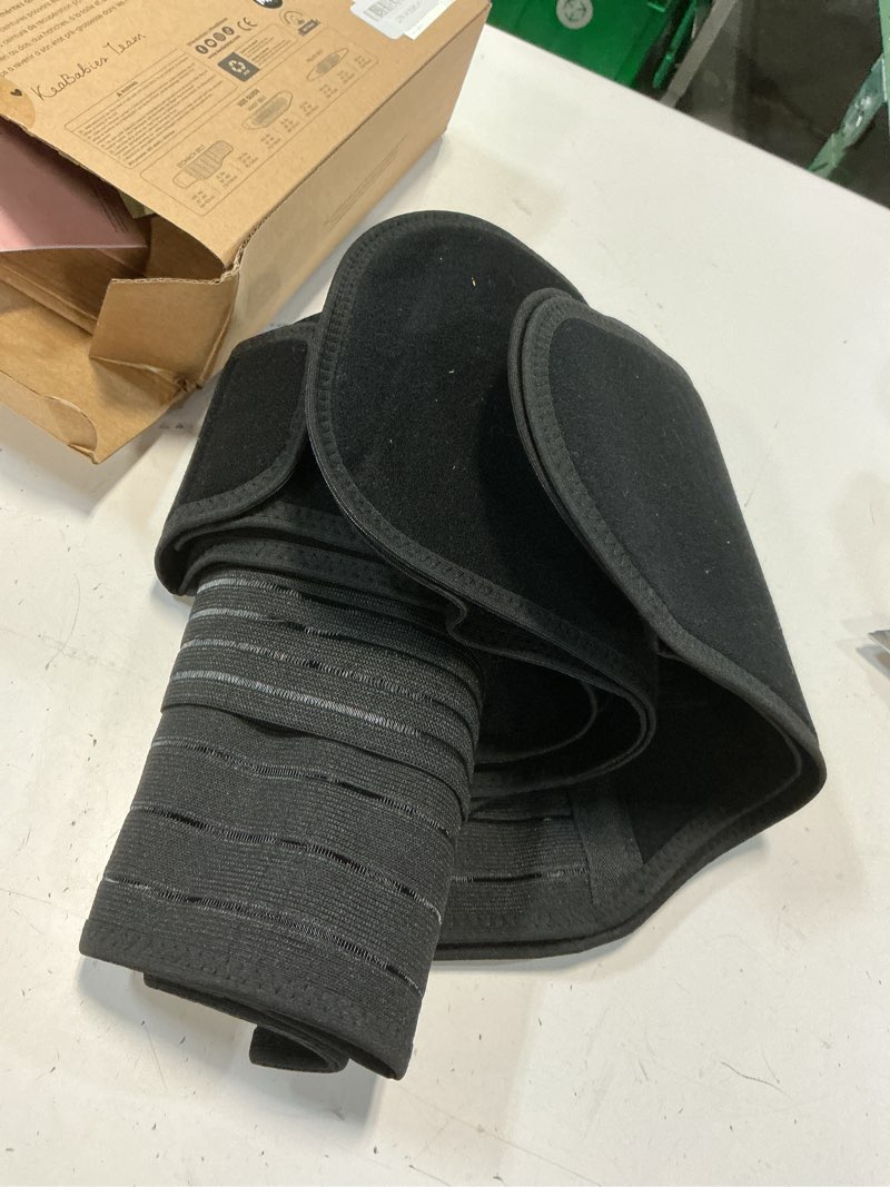 Condition photo showing Good Condition for 3 in 1 postpartum belly support recovery wrap – postpartum belly band, after birth brace, slimming girdles, body shaper waist shapewear, post surgery pregnancy belly support band (midnight black, m/l) midnight black m/l, waist 25"-35”