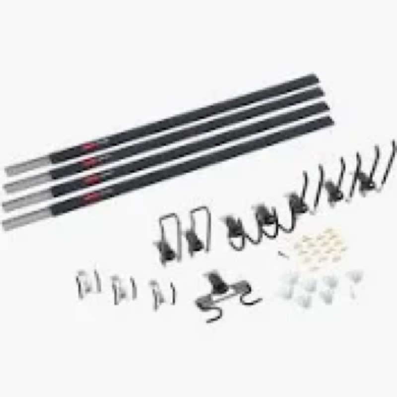 Rubbermaid 24-Piece FastTrack Garage Wall-Mounted Storage Kit, 6 Rails and 18 Hooks, Black, for Home