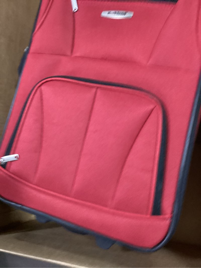 Condition photo showing Good Condition for rockland melrose upright wheeled underseater carry-on luggage, red red 15 inch