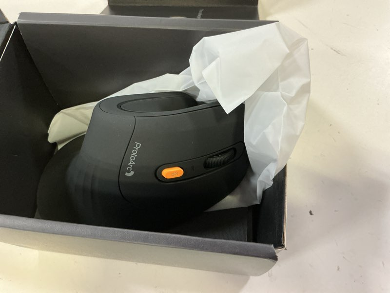 Condition photo showing New/Like New for protoarc ergonomic mouse, em11 nl bluetooth rechargeable wireless vertical mouse, 3 multi-device connectivity for computer/pc/laptop, 2.4ghz optical mice for windows, mac os, black