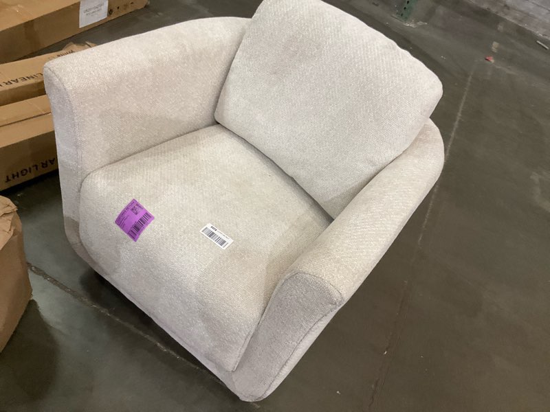 Condition photo showing Good Condition for Swivel Accent Chair, 360° Upholstered Swivel Chair, 350 lbs Capacity, Kiln Dried Solid Wood Frame Lumbar Cushion,FSC Certified Upholstered Chair for Living Room Bedroom,Beige
