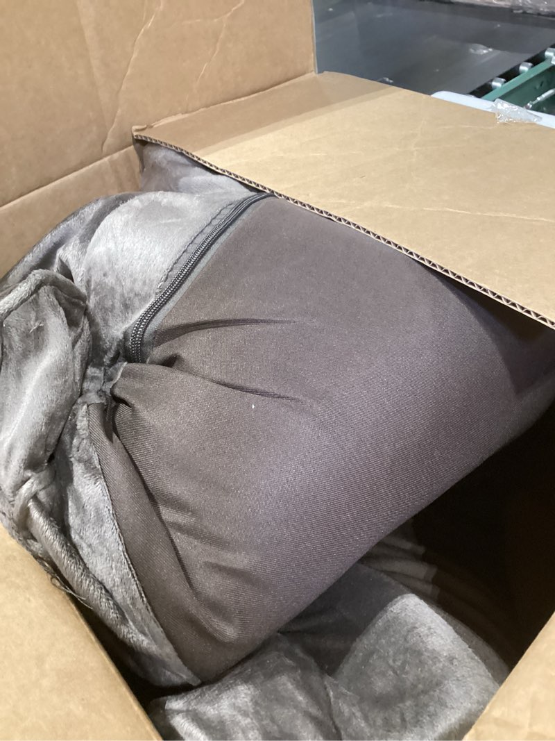 Condition photo showing Good Condition for furhaven orthopedic dog bed for large/medium dogs w/ removable bolsters & washable cover, for dogs up to 55 lbs - faux fur & velvet sofa - driftwood brown, large large driftwood brown