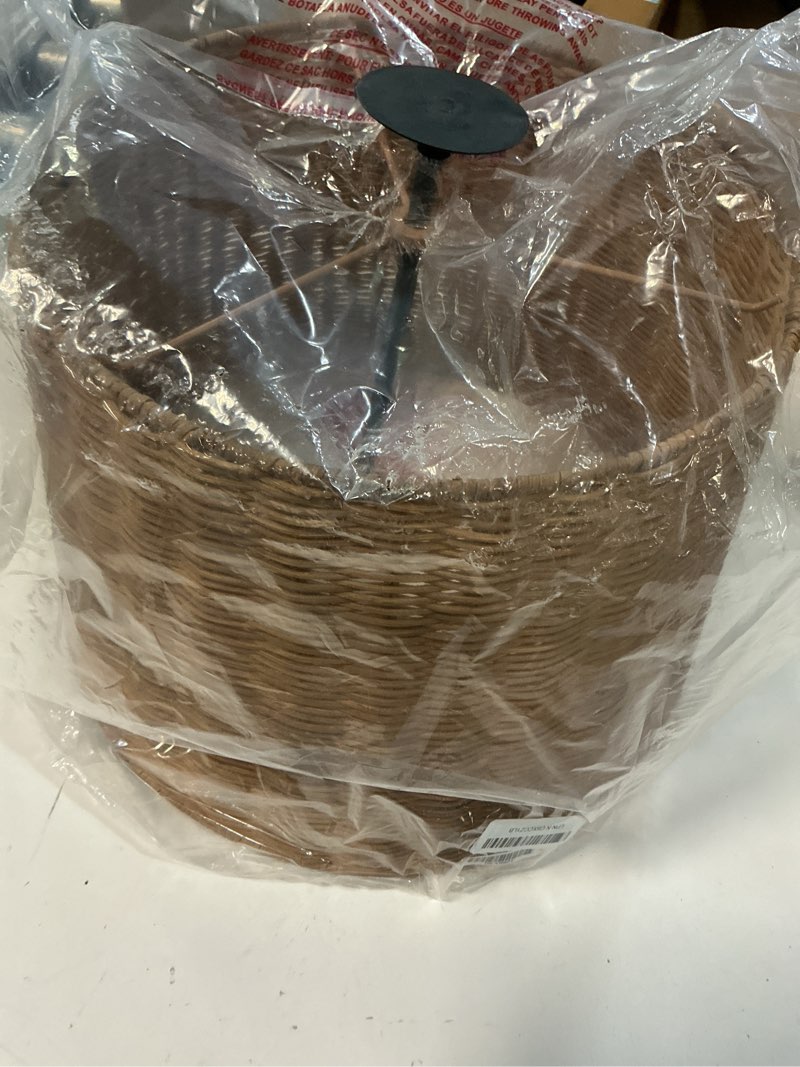 Condition photo showing Good Condition for aspen creative 32993, handwoven empire spider lamp shade, natural rattan, 13" top x 16" bottom x 11" slant height