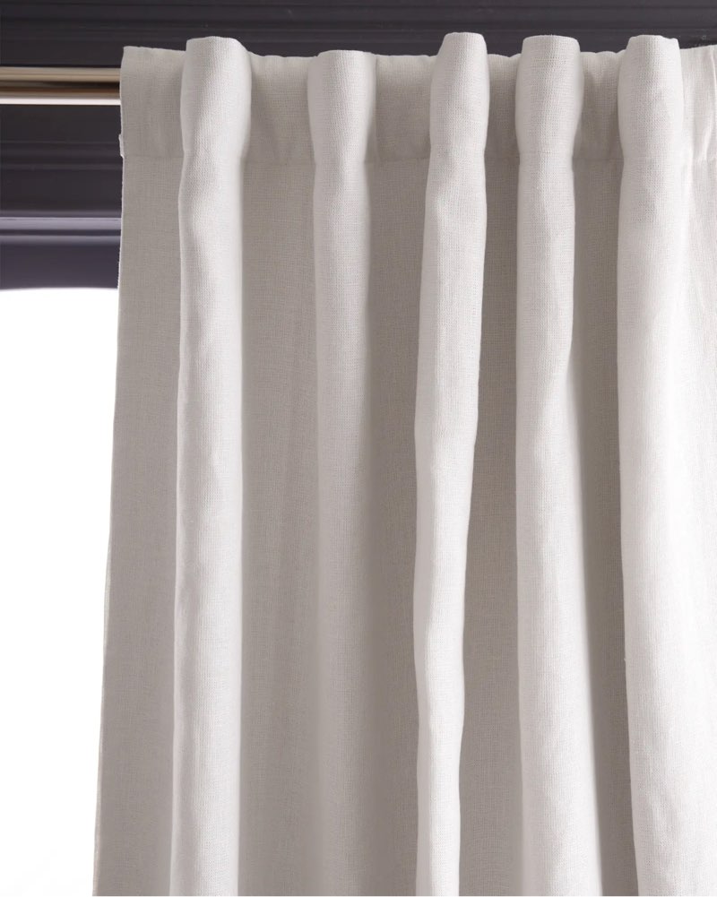 heavyweight european linen room darkening curtain white 48”x96”
