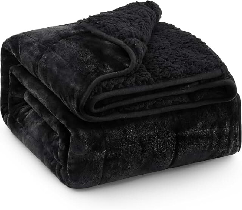 wemore sherpa fleece weighted blanket for adult 15 lbs dual sided cozy fluffy heavy blanket,ultra fu
