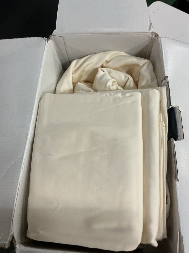 Condition photo showing As Is for ashton sheets 100% egyptian cotton sheets queen size bed set - luxury 1500 high thread count egyptian cotton queen sheet set (4 pc, ivory), 17" deep pocket, silky soft, cooling, sateen bedding queen ivory