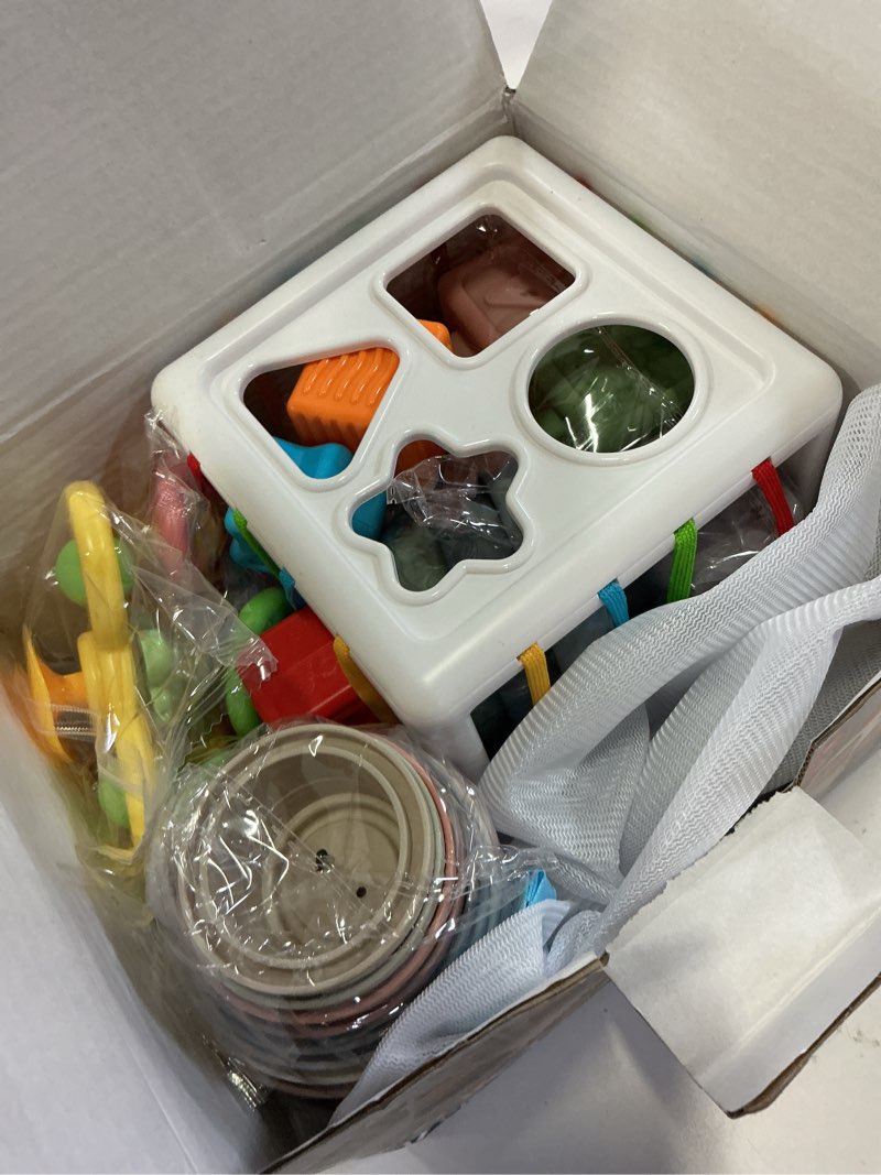 Condition photo showing New/Like New for 6-in-1 baby toys 6 to 12 months, montessori toys for babies 6-12-18 months, infant teething toy stacking blocks rings sensory bin, sorting sensory educational learning gift for toddlers aged 1-3 6 in 1