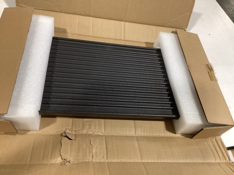 Condition photo showing Good Condition for upgraded wb31x24998 reversible griddle replacement for ge stove parts cast iron griddle plate wb31x24738 jxgrill1 ge gas range cooktop parts genuine stove top burner griddle center flat top pan