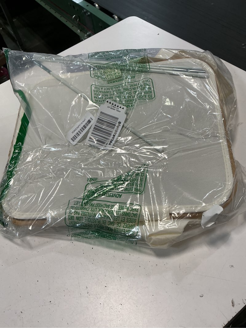 Condition photo showing As Is for efluky Laundry Basket with Lid and Removable Bag, 100L Tall Laundry Hamper with Bamboo Handles, Aesthetic Dirty Clothes Bin for Laundry Room, Bathroom, Bedroom and Dorm, Beige Beige 100L