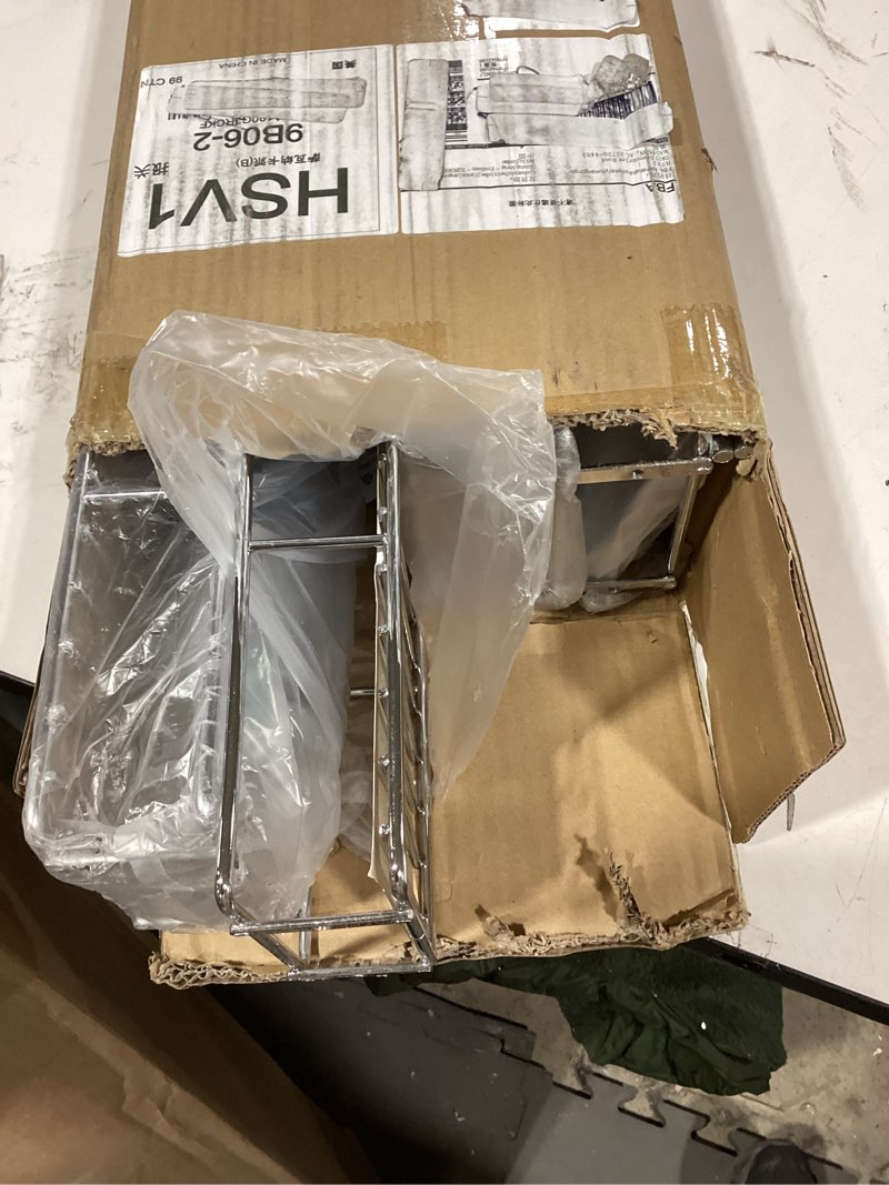 Condition photo showing As Is for OCG 4-Tier Pull Out Kitchen Cabinet Spice Rack Holder Shelves (5" W x 21" D), Slide Out Slim Storage Wire Baskets for Storage Organization, Narrow Pull Out Storage for Narrow Space 5" W x 21" D Wood