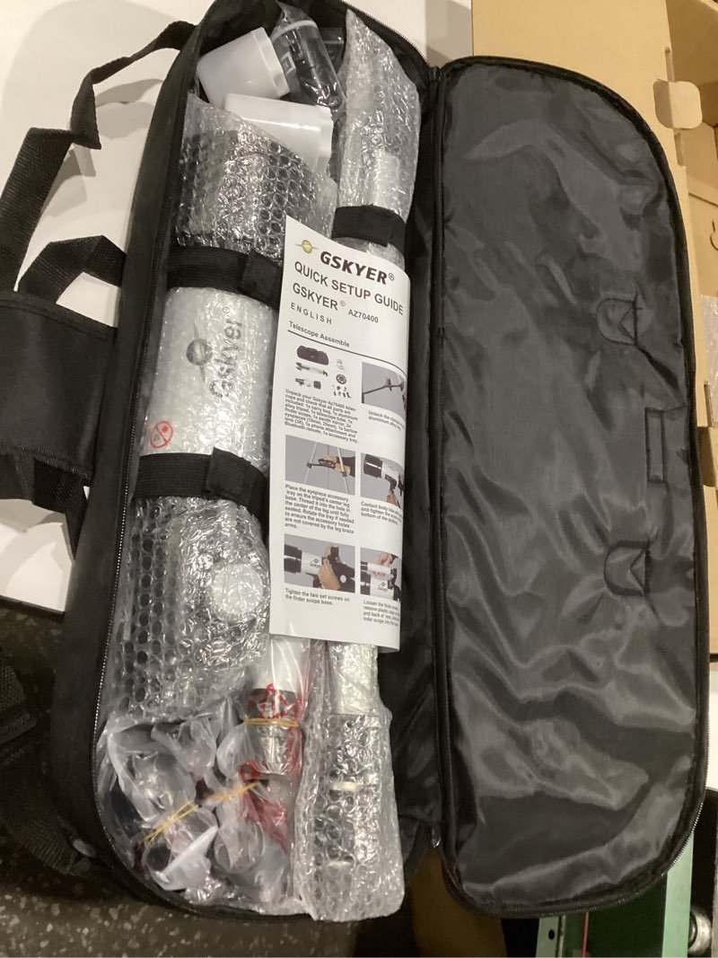 Condition photo showing Good Condition for gskyer telescope, 70mm aperture 400mm az mount astronomical refracting telescope for kids beginners - travel telescope with carry bag, phone adapter and wireless remote.