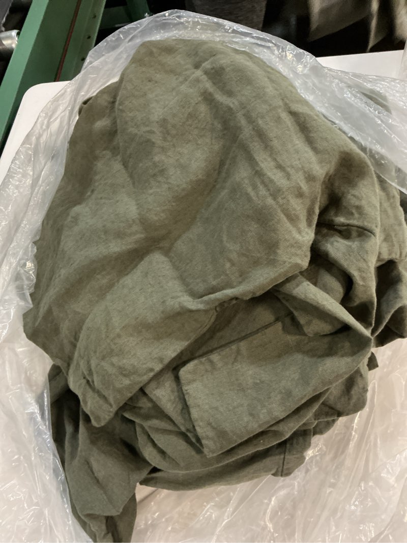 Condition photo showing Good Condition for european linen duvet cover set, full/queen, dusty olive