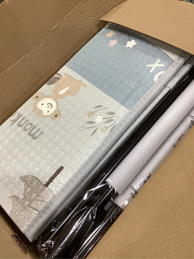 Condition photo showing New/Like New for Fodoss Baby Playpen with Mat, Small Play Pen(47x47inch), for Babies and Toddlers, Pen Apartment, Yard Baby, Fence Area Playyard Activity Center (Dark Gray) 47*47 baby playpen with mat-Dark gray