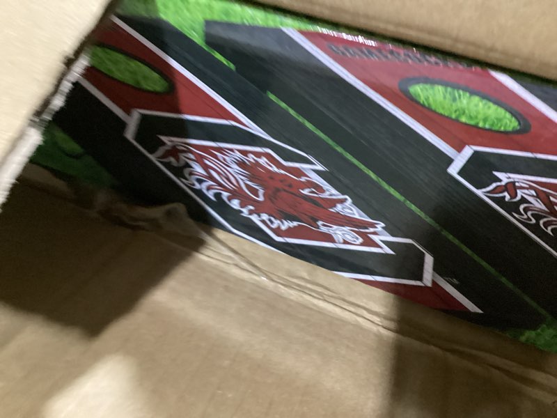 Condition photo showing Good Condition for youthefan ncaa 2' x 3' portable cornhole game with logo bags south carolina gamecocks