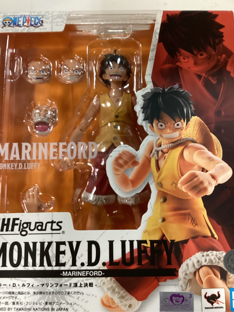 Condition photo showing New/Like New for tamashii nations - one piece - monkey d. luffy -summit war of marineford- s.h.figuarts action figure