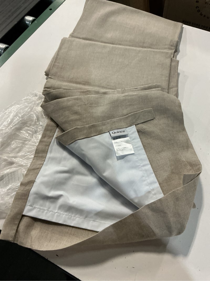 Condition photo showing Good Condition for european linen true blackout curtain, 48x84, dark flax