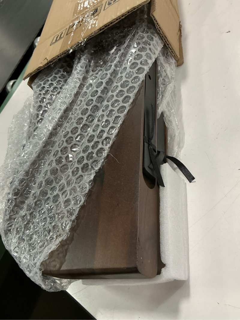 Condition photo showing Good Condition for BATODA Set of 2 36” Acacia Floating Shelves for Wall (Round Edge) - Floating Bookshelf Wall - Storage Wood Shelves for House Decor, Kitchen, Bathroom - Brackets and Hardware Included (Walnut Color) 36 Inch Length Walnut
