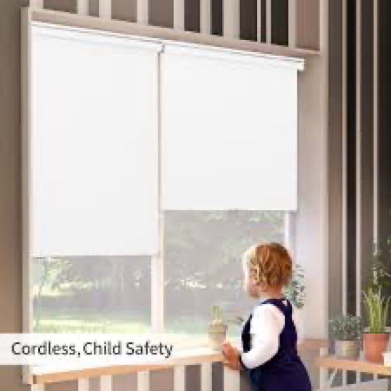 GENIMO 100% Blackout Blinds for Indoor Windows, Window Blinds Cordless with Thermal Insulated, UV Pr