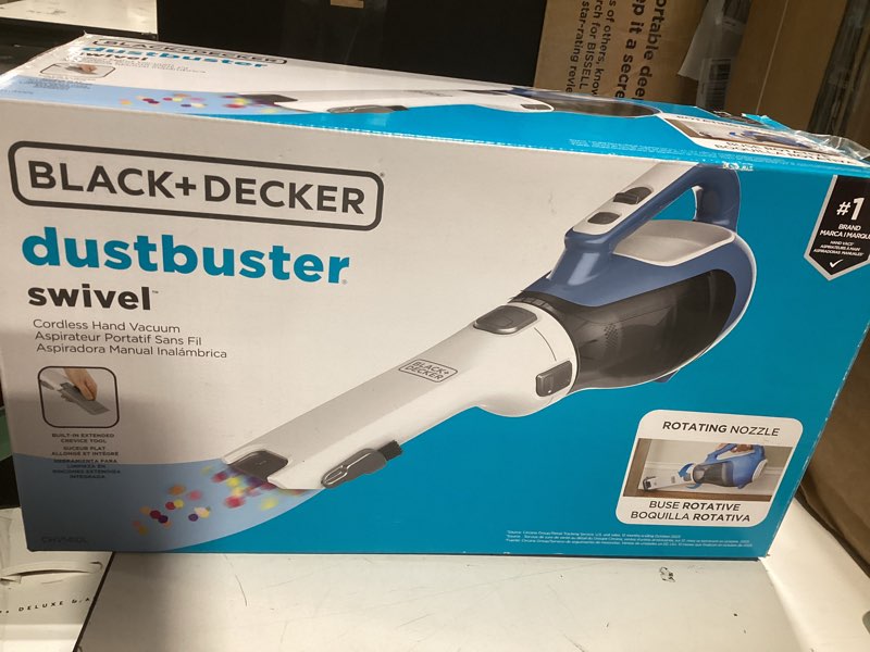 Condition photo showing New/Like New for BLACK+DECKER dustbuster AdvancedClean Handheld Vacuum Cordless, Compact Home and Car Vacuum with Crevice Tool ,Rotating Nozzle and Charging Station, Large Dust Bowl (CHV1410L)