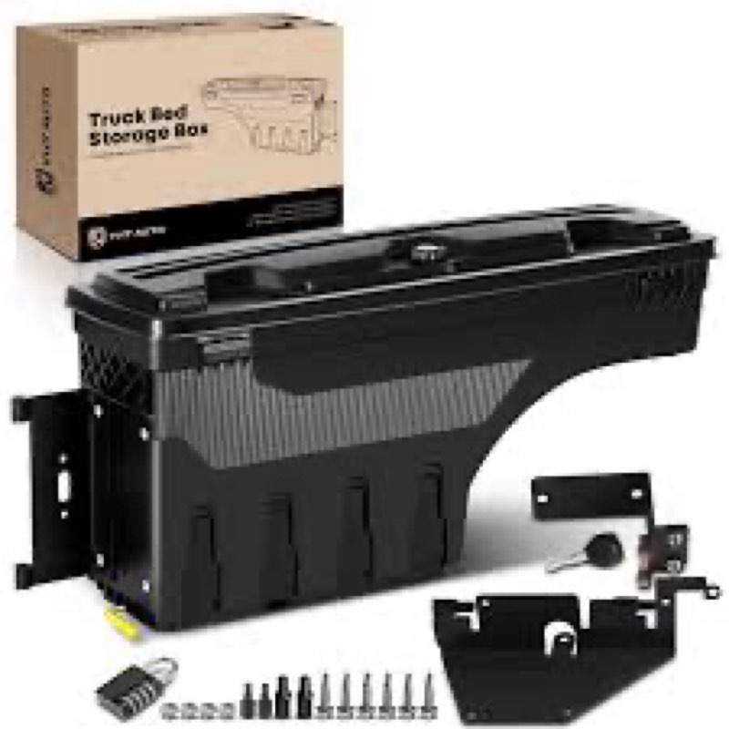 YHTAUTO Truck Bed Storage Tool Box Lockable Compatible with 2012-2018 Ford Ranger, Driver Side, Swin