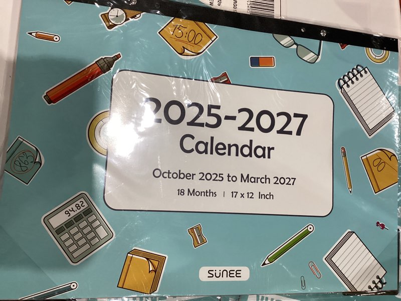 Condition photo showing New/Like New for SUNEE Desk Calendar 2026, 18 Months from Oct. 2025 to Mar. 2027, 17"x12" Academic 2026 Desk Calendar for Home, School, or Office Desk Top Organizing, Seasons Color Monthy Calendar 2026 Seasons 17x12