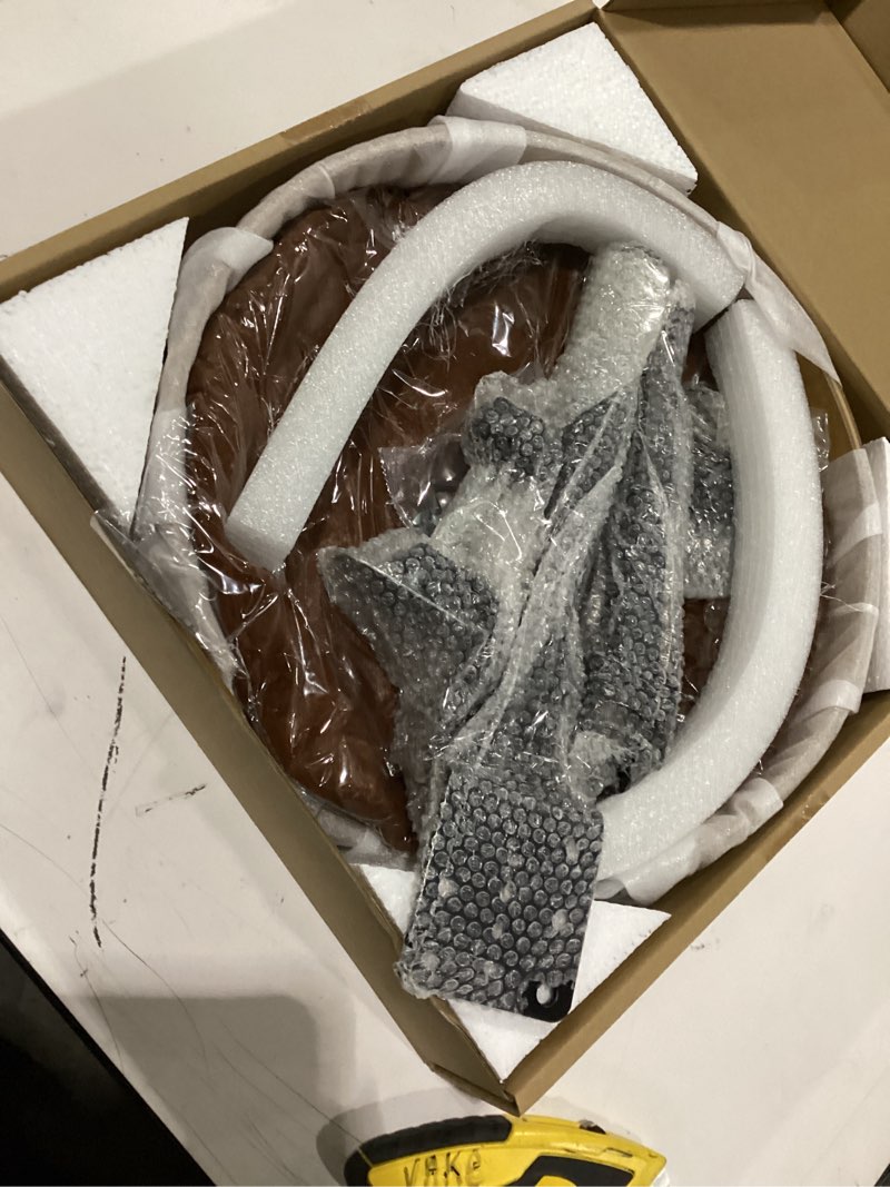 Condition photo showing New/Like New for Cat Bed Desk with Pet Mat, Cat Hammock for Desk, Cat Bed Desk with Wooden Bowl, 360° Rotation and Adjustable Height, Coffee