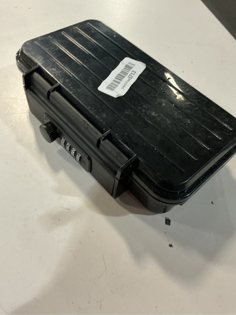 Condition photo showing As Is for not theft easy carry locking box small travel safe box strong abs locking box for gym travel hotel essential