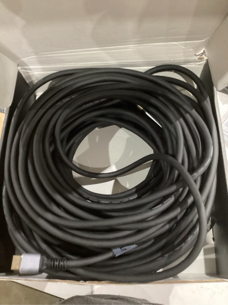 Condition photo showing Good Condition for 4K HDMI 100 Ft Cable with Built-in Signal Booster | HDMI 2.0 High Speed Unidirectional Cables 4K@60Hz 2K 1080P 3D ARC Ethernet Cord | for UHD TV Monitor Laptop Xbox PS4 (30.5m) 100FT