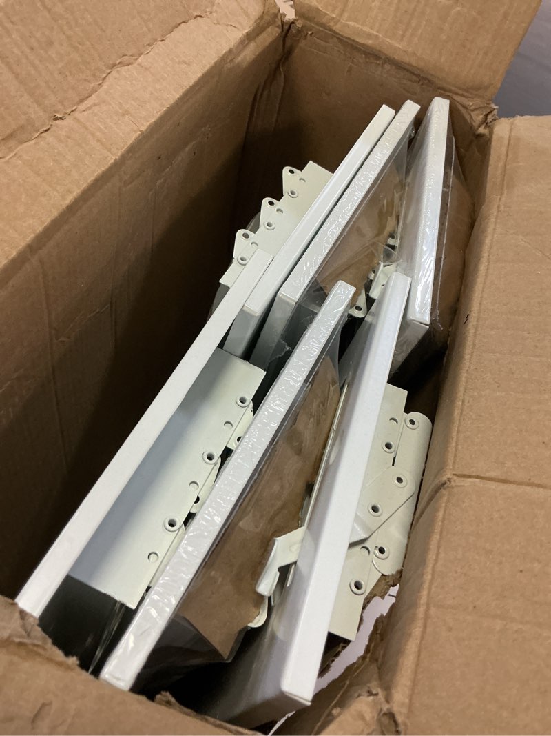Condition photo showing New/Like New for dgb 6 pcs 12x4 inch air vent covers - 3-way solid metal wall & ceiling register, return air vent (white, interior size 12 x 4) 12x4 inch 6