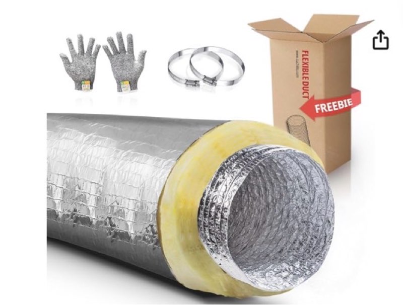  4 inch insulated flexible duct,hvac insulation duct,25 feet insulated duct, 4 in insulated duct hose, r4.2 air flexible duct aluminum hose 4''25' long,for hvac flex ductowrk