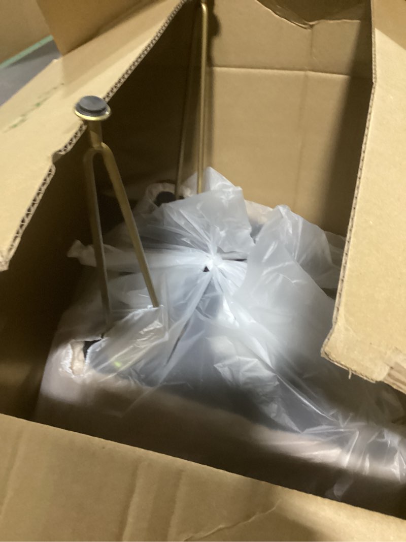 Condition photo showing Good Condition for GREENSTELL Small Vanity Stool Chair with Storage and Folding Back, 13.4" x 15" x 30" Square Faux Fur Soft Ottoman, 4 Metal Legs with Anti-Slip Feet, Furry Padded Seat for Makeup, Bedroom, Camel Camel 13.4" x 15" x 30"