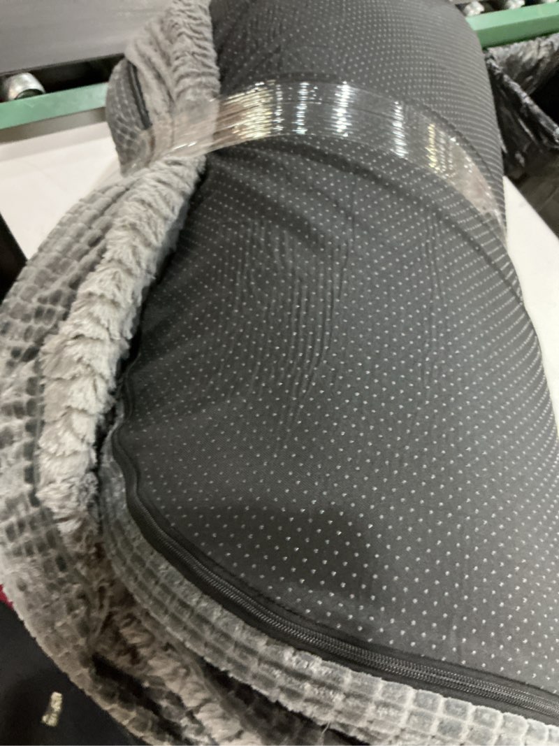 Condition photo showing As Is for joejoy orthopedic dog beds large sized dog, xl egg-crate memory foam pet couch bed with bolster sides, waterproof lining, removable washable cover & non-slip bottom, grey xl(42"x 32"x 7.5") grey