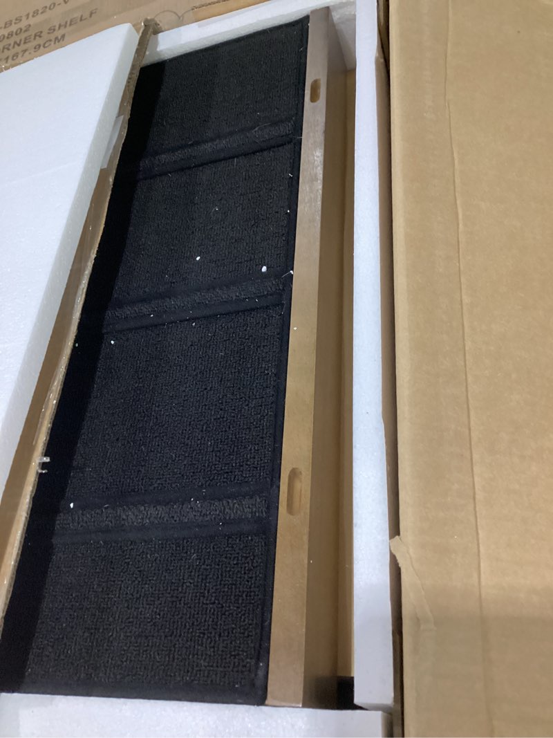 Condition photo showing New/Like New for Dog Ramp for Bed or Couch, Wooden Pet Ramp with 20° Gentle Slope, Removable Side Rails, Non-Slip Surface, Top Platform & Wheels, Safe Bed Ramp for Small, Medium & Senior Dogs, 60" Long, Walnut Walnut M-60"L x 16"W x 20"H