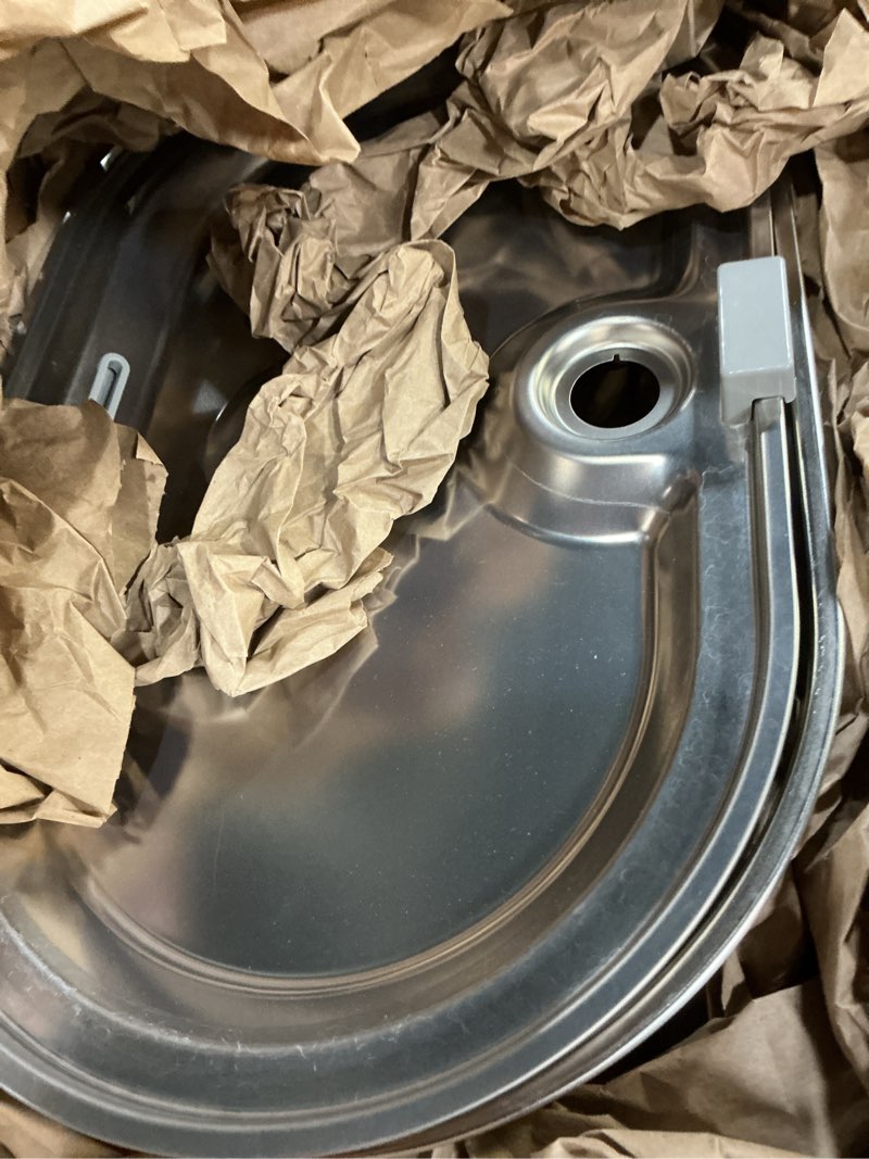 Condition photo showing As Is for 3.4Gal Dog Water Fountain for Large Dogs, 13L Stainless Steel Large Pet Fountain with Deeper & Wider Drinking Area, Automatic Dog Water Bowl Dispenser with Water Window & LED, Super Quiet Silver 3.4 Gal Fountain